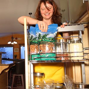 The Vignola kitchen pantry with nifty pull-out drawers. *Smart*